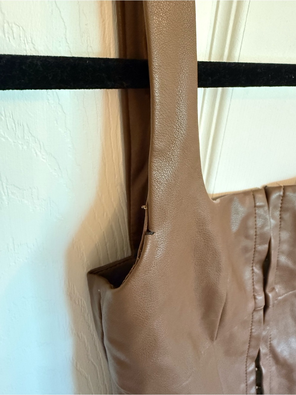 Edikted Women’s Faux Leather Brown Corset Top - Size S - Picture 5 of 6